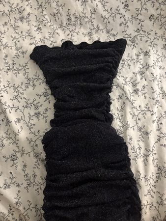 Abito corto nero ruche taglia S nuovo