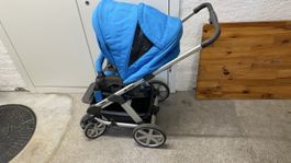 Kinderwagen ABC Design Turbo 6 blau grau guter Zustand