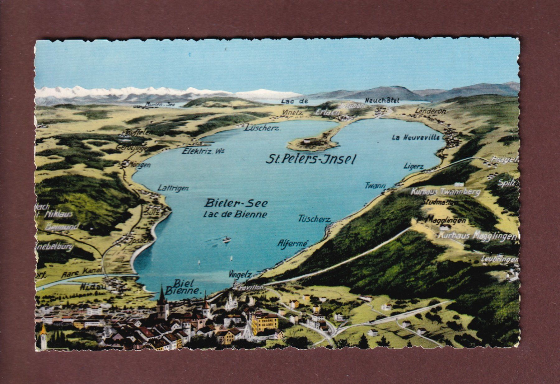 Cartoline postali: BIEL und Umgebung - 1958 – Usato da Pully venduto da nicecards