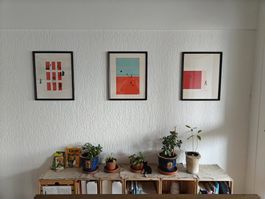 Set von 3 modernen Bildern inkl. Rahmen