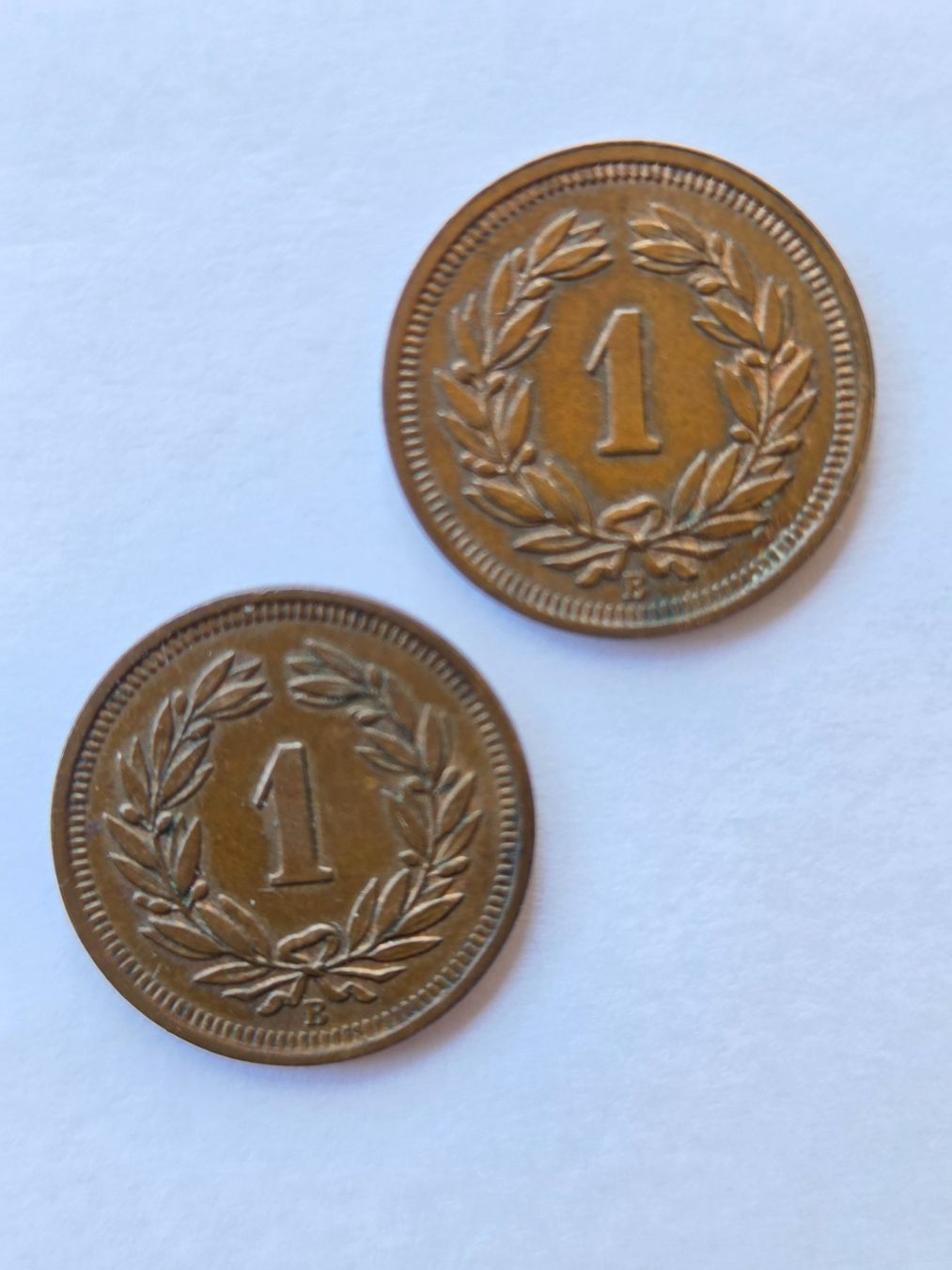 Alle Münzen: Münze 1 Rappen 1934 1937 – Gebraucht aus Rheinfelden von Badelus 1