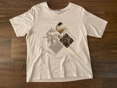 T-Shirt mit Aufdruck weiss Gr. 46