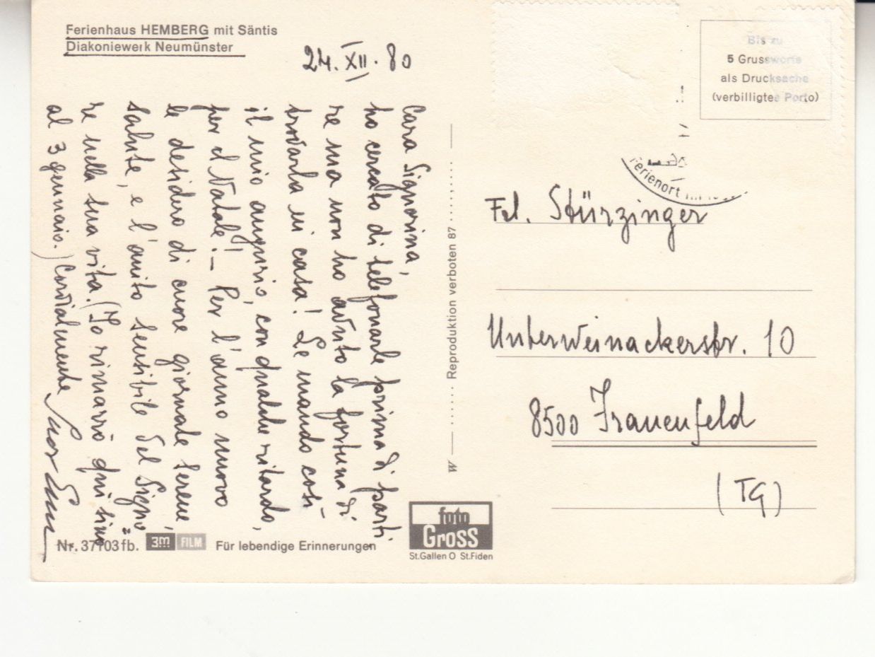 Cartes postales: Hemberg 1980 – D'occasion à Bürglen TG par StampGraf 1