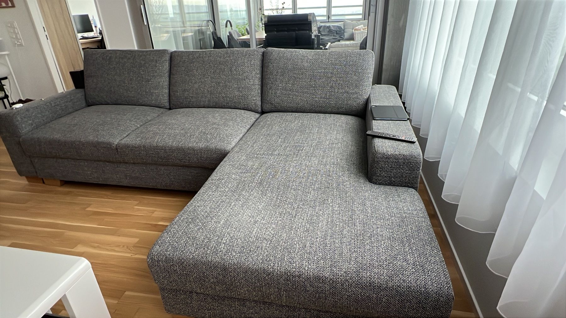 Ikea Divani: Bequemes 3er-Bettsofa mit Récamiere, grau – Usato da Beringen venduto da jbf_25pm 2