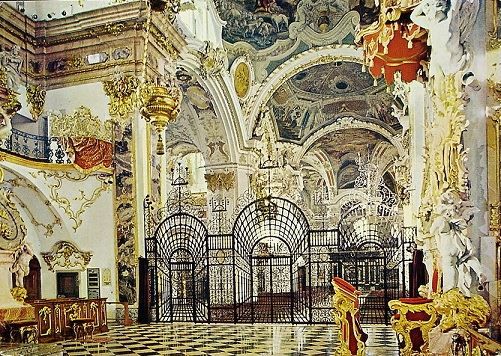 Cartoline postali: EINSIEDELN Wallfahrtskirche - Abtsthron – Usato da Jona venduto da philajona