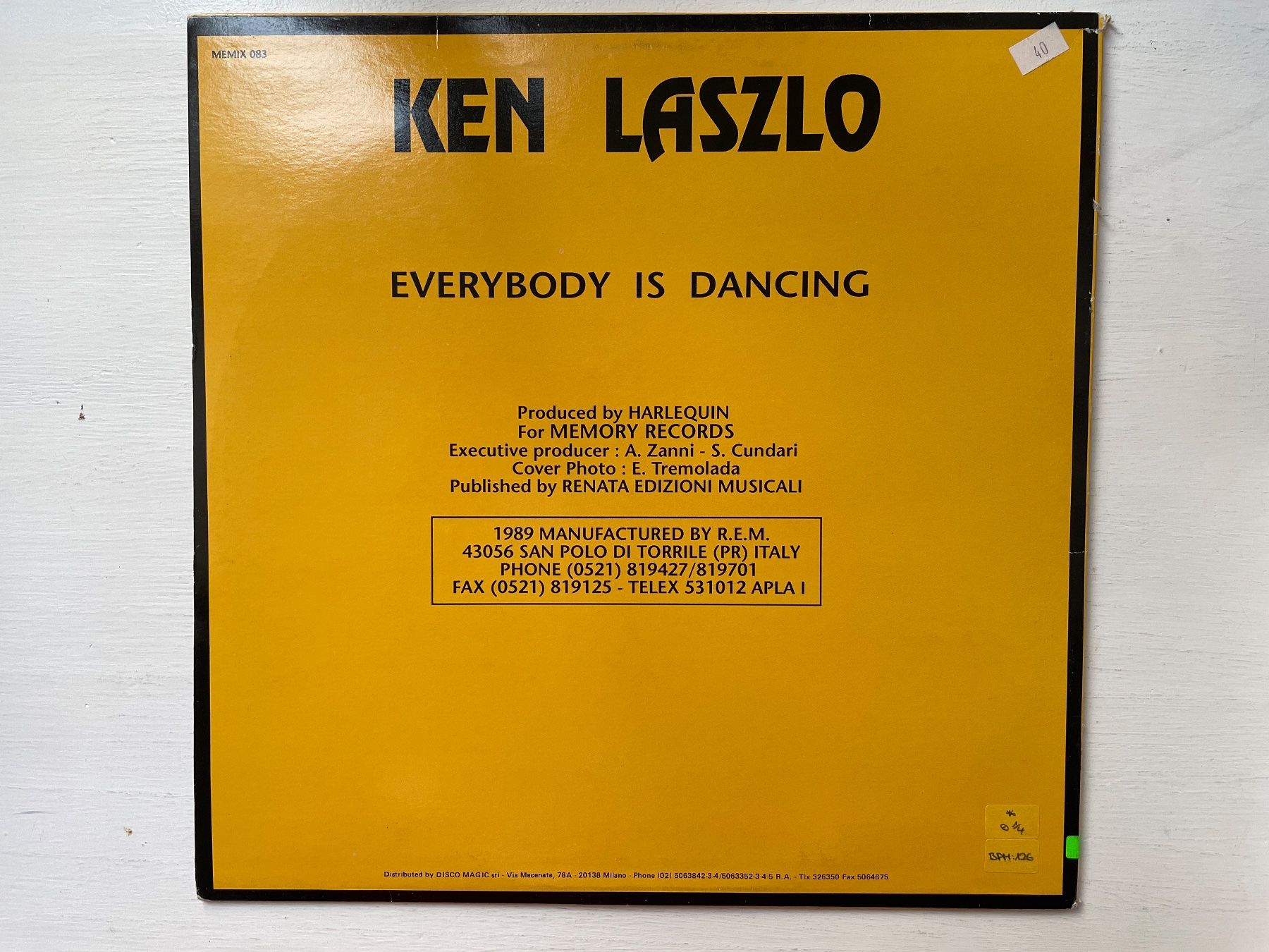 Dischi in vinile: Ken Laszlo - Everybody Is Dancing - 12" Maxi, 1989, Italo – Usato da Zürich venduto da Andy_t71 1