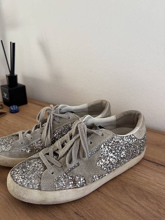 Golden Goose Scarpe da donna: Golden Goose Superstar Silber Glitzer – Usato da Zürich venduto da minalyG