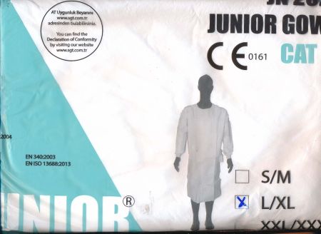 Junior Gown Schutzkittel Grösse L/XL, Neu & Original!
