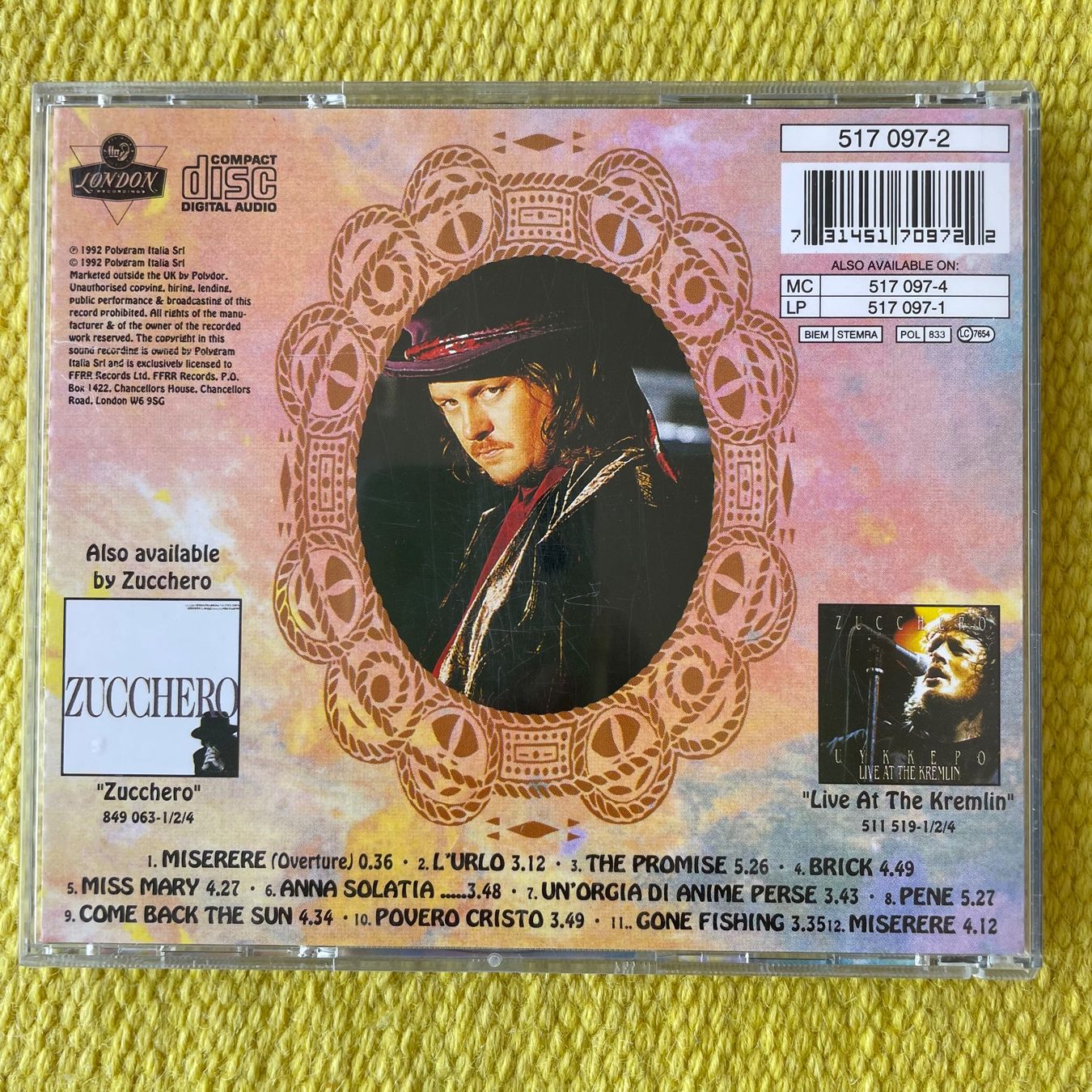 CD: ZUCCHERO-MISERERE – Usato da Rorschacherberg venduto da CD-Roli 1