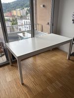 Ausziehbarer Esstisch weiss 180-240 x 90 cm