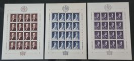 1960/64 : Liechtenstein Nr. 339 - 341 im Bogen** KP 212.--