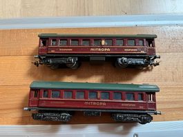 Märklin 343 Mitropa Schlafwagen rot 2 Stück Nickelpuffer