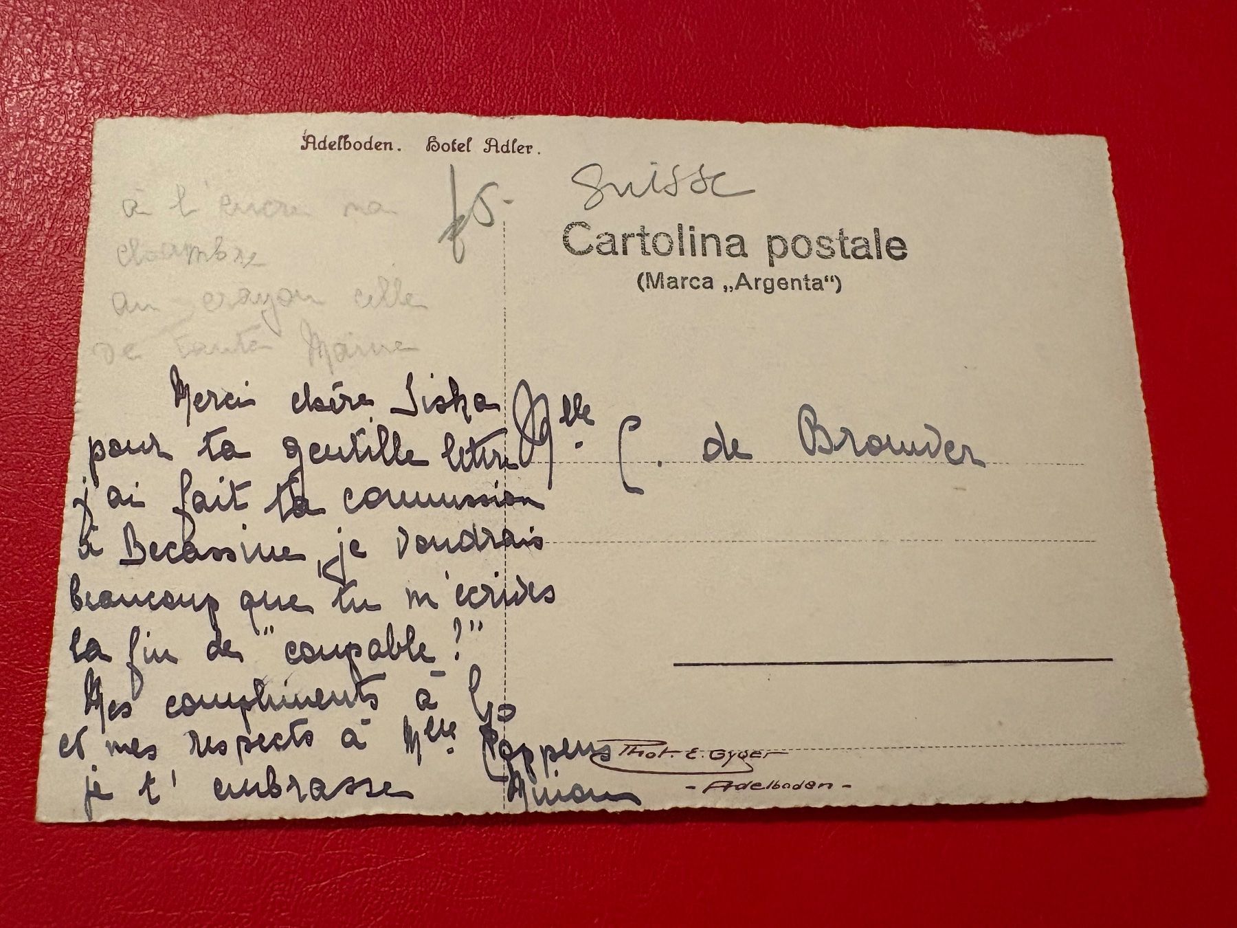 Cartoline postali: Adelboden // Hotel Adler – Usato da St-Légier-La Chiésaz venduto da Theo005 1