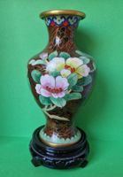 Chinesische Vase / Cloisonné Vase mit Untersatz