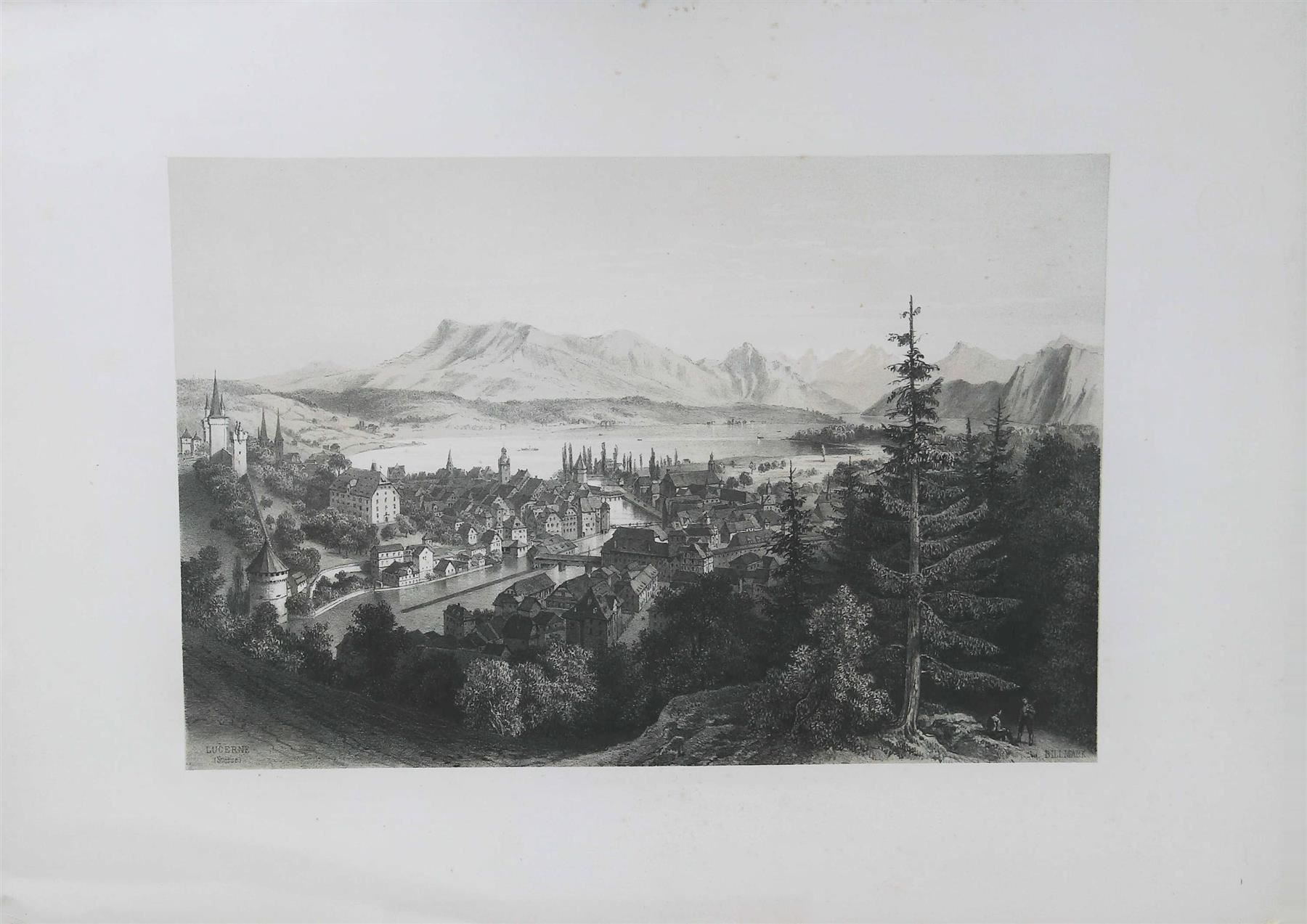 Incisioni: Luzern Lithographie von Billmark – Usato da Rafz venduto da Helvet32