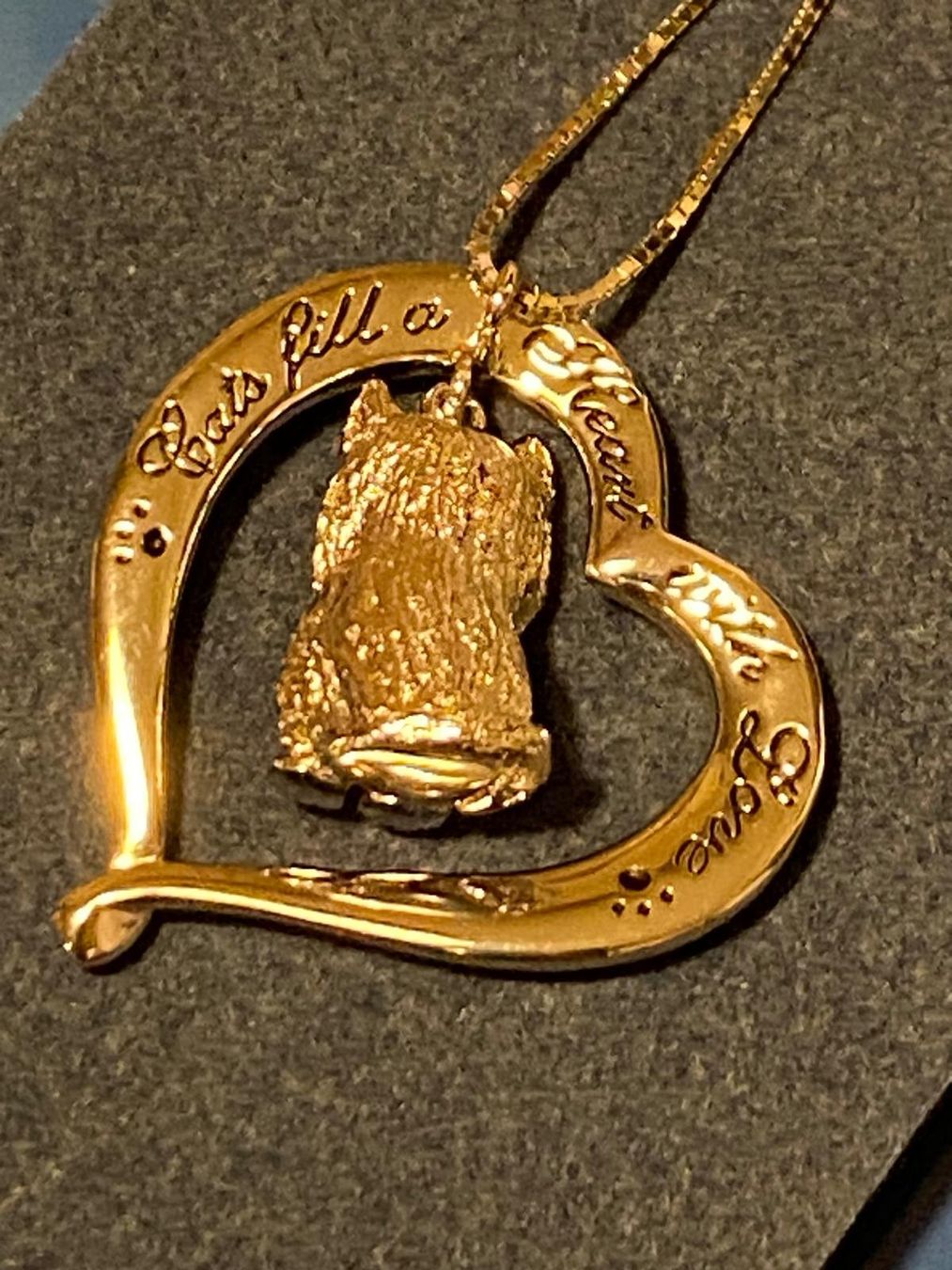 Catenine: Bradford Exchange Silberkette + Herzkette mit Katze Silber – Usato da Liestal venduto da Nizli 2