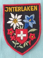 Vintage Badge Wappen INTERLAKEN ST. GALLER STICKEREI