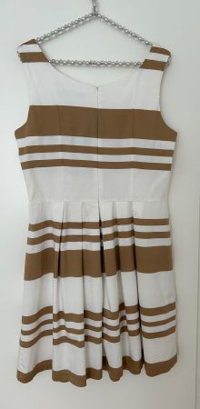 Ashley Brooke Sommerkleid gestreift, Gr. 40, beige/weiss
