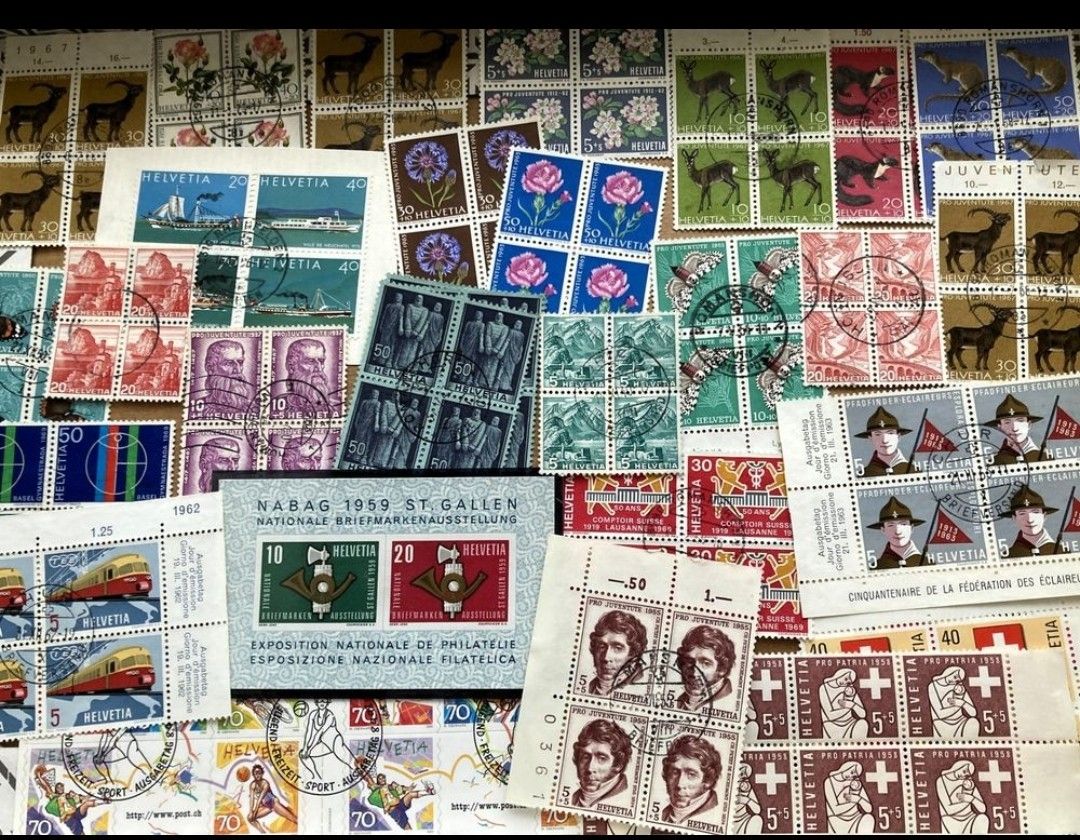 Alle Briefmarken: 30x 4er Block Briefmarken Schweiz – Gebraucht aus Gossau SG von mog_2q7f