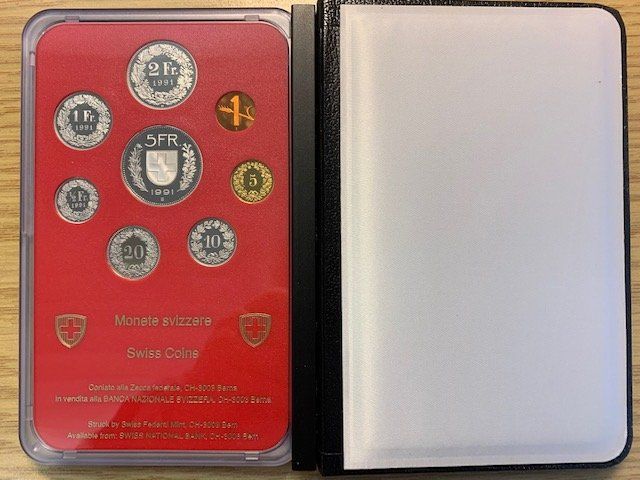Alle Münzen: CH Münzsatz 1991 - polierte Platte / PP - rar – Neu und originalverpackt aus Gundetswil von Egro01 1