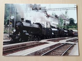 Carte postale : CFF vapeurs C 5/6 + A 3/5 + B 3/4 à Travers