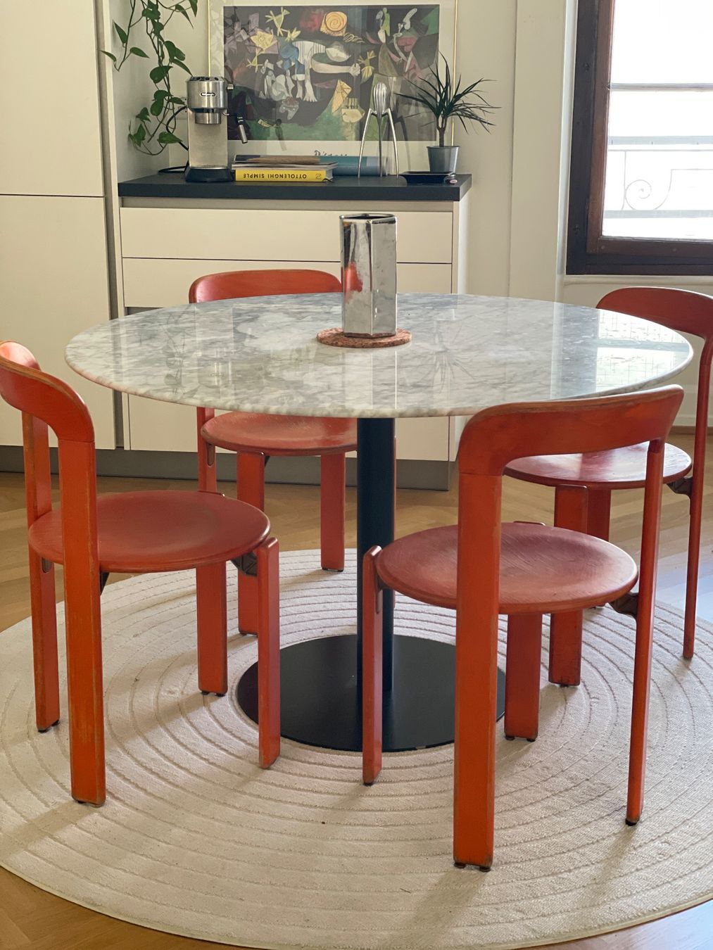 Tavoli: Table ronde avec plateau en véritable marbre – Usato da Genève venduto da Chr_rtb9