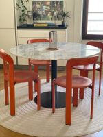 Table ronde avec plateau en véritable marbre