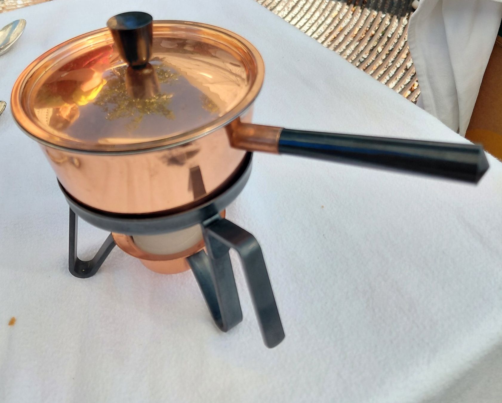 Padelle: Kleines Kupferpfännchen mit "Rechaud" – Nuovo (secondo la descrizione) da Zürich venduto da Rosys 6