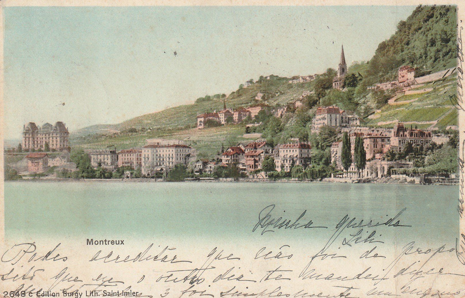 Ansichtskarten: AK Montreux - gel. 13.7.1904 – Gebraucht aus Fribourg von schnalla92
