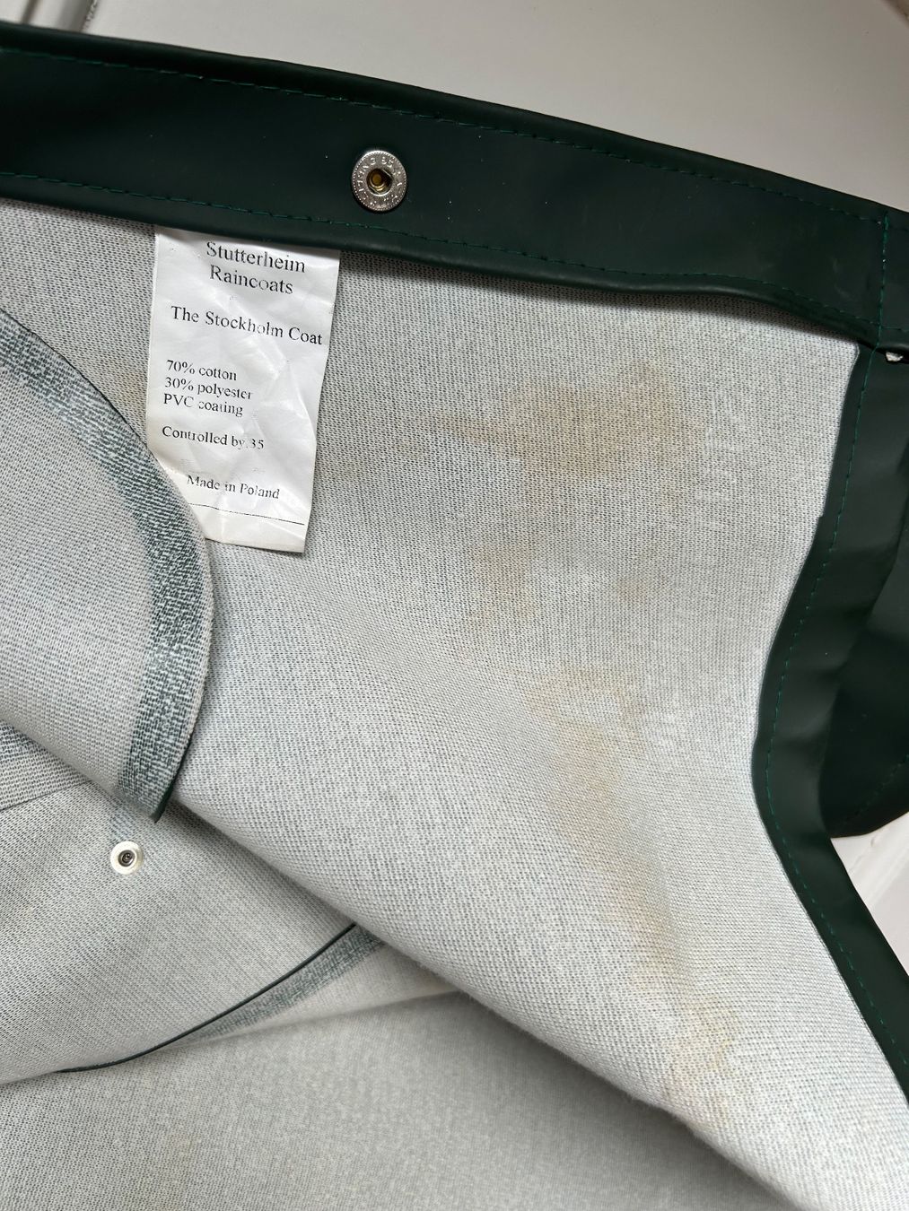 Stutterheim Giacche: Stutterheim Raincoat Stockholm Green Grösse XL – Usato da Zürich venduto da junger_roemer 2