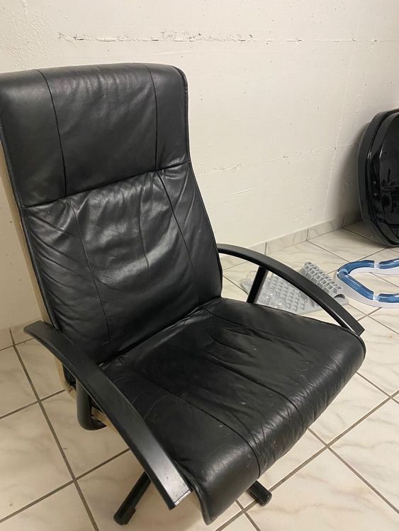 Ikea Drehsessel, Fauteuil aus Leder, schwarz. Kaufen auf Ricardo