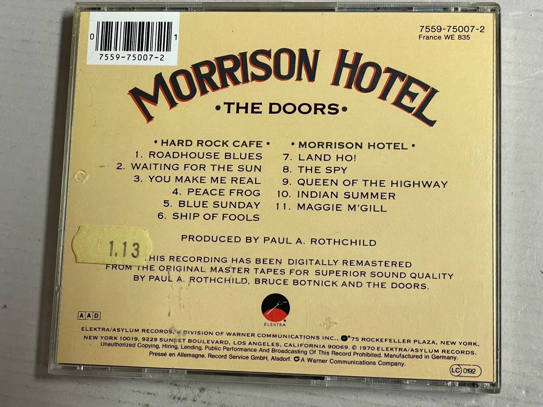 CD: The Doors-Morrison Hotel CD-Psychedelic-Top RAR – Usato da Muri b. Bern venduto da AdidasCollector 1