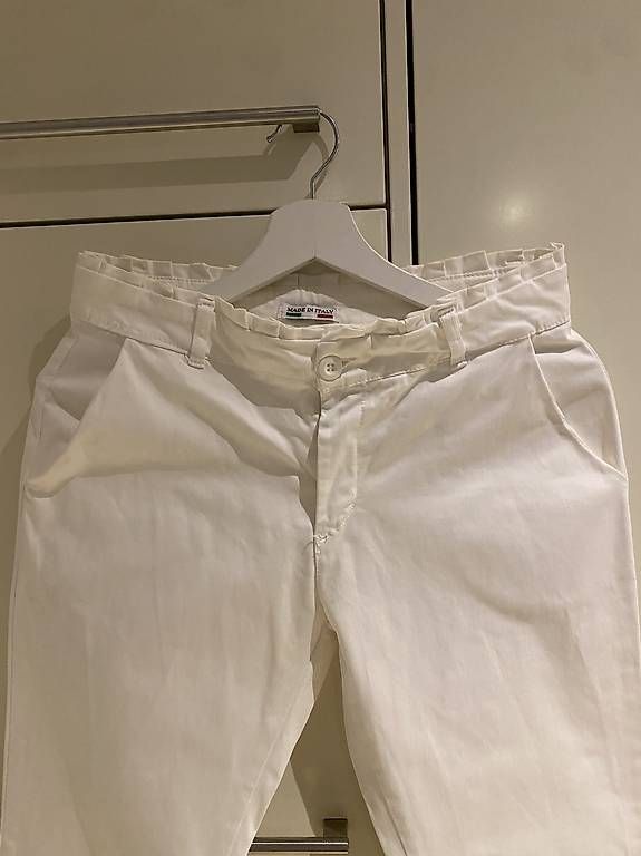Pantaloni: Elegante weiße Sommerhos – Usato da Rorschach venduto da Lauraq12 1