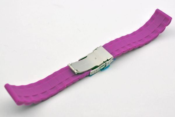 Uhrenband Silikon Stahlband Design violett 2