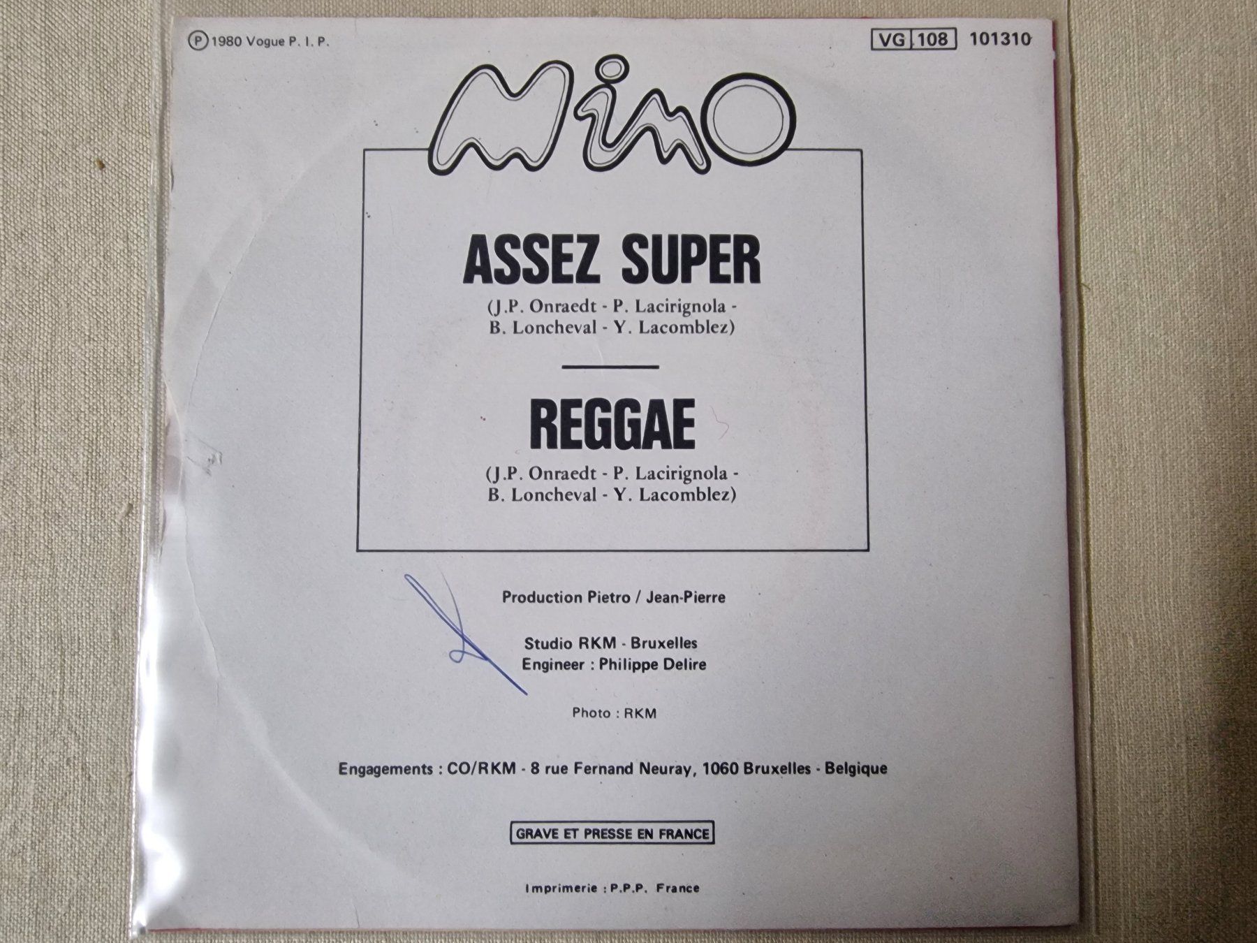 Dischi in vinile: Mino Single – Assez Super – Usato da Root venduto da atelier22 1