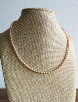 Süsswasserperle Kette, 4x5mm, apricot - lila
