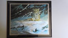 Kunstdruck Bild „Tiger in Snow“ 60x50cm – S. C. Czarnecki