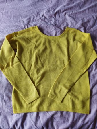 Magnifique Pull jaune vif laine/cachemire  Comptoir des Co M