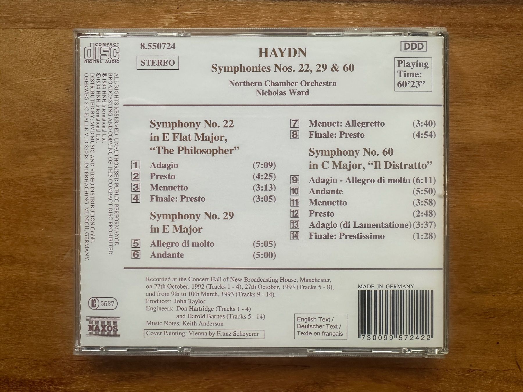 CD: Haydn - Northern Chamber Orchestra, Nicholas Ward – Usato da Horgen venduto da flyingpenguin2000 2
