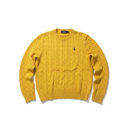 Pull torsadé Polo Ralph Lauren Jaune Moutarde - L #43