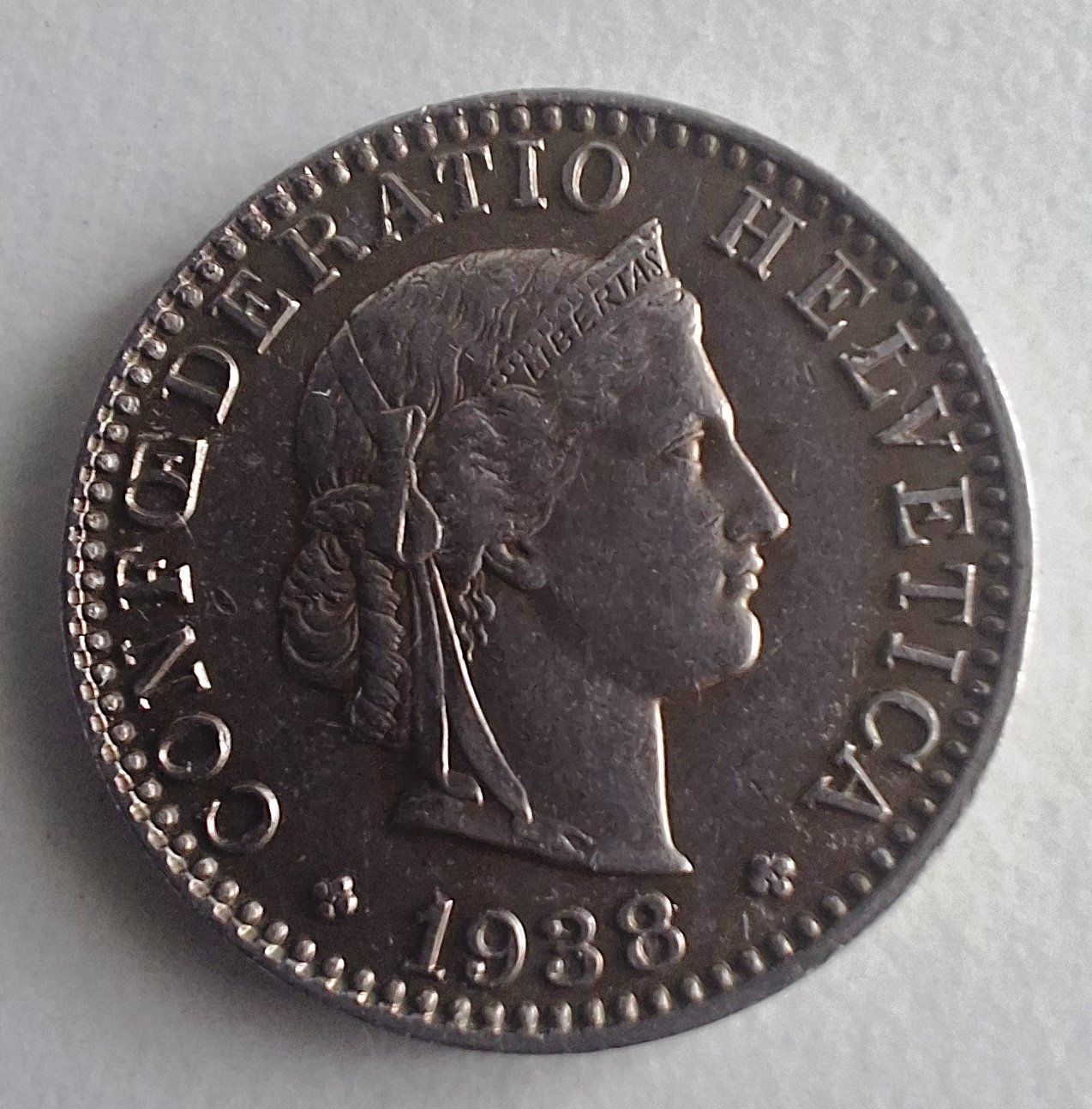 Tutti le monete: Schweiz 20 Rappen 1938 B – Usato da Rothenburg venduto da Lugo