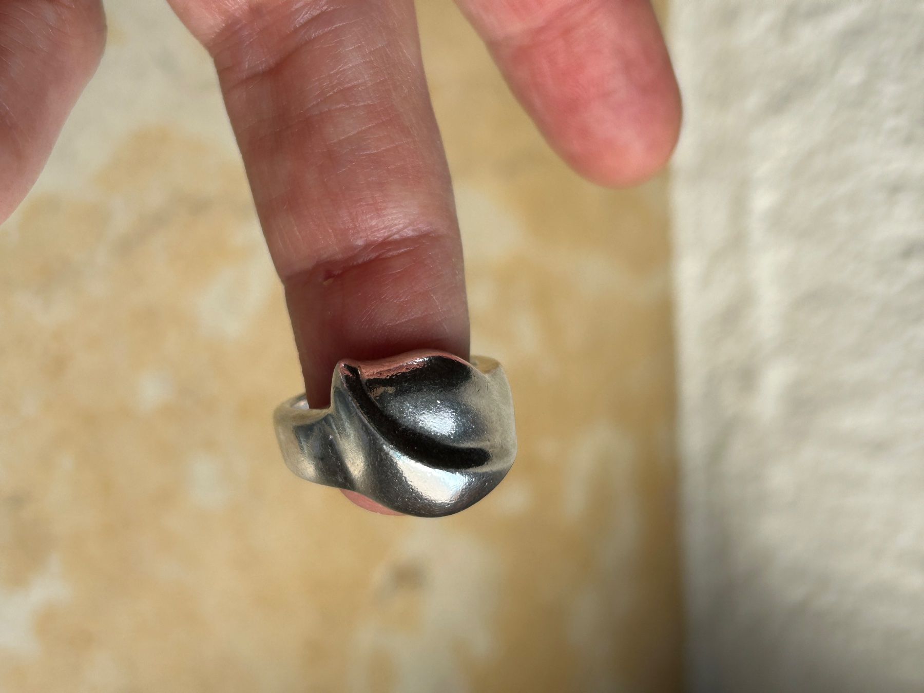 Anelli: Silberring Blatt_Kaffebohne Designerring Gr. 55 – Usato da Laufen venduto da belleskulptur 9