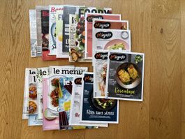 Lot de 20 magazines de cuisine - le menu - migusto - etc