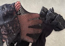 Halterlose Strümpfe /Straps /Netzstrümpfe mit Spitze Gr.S