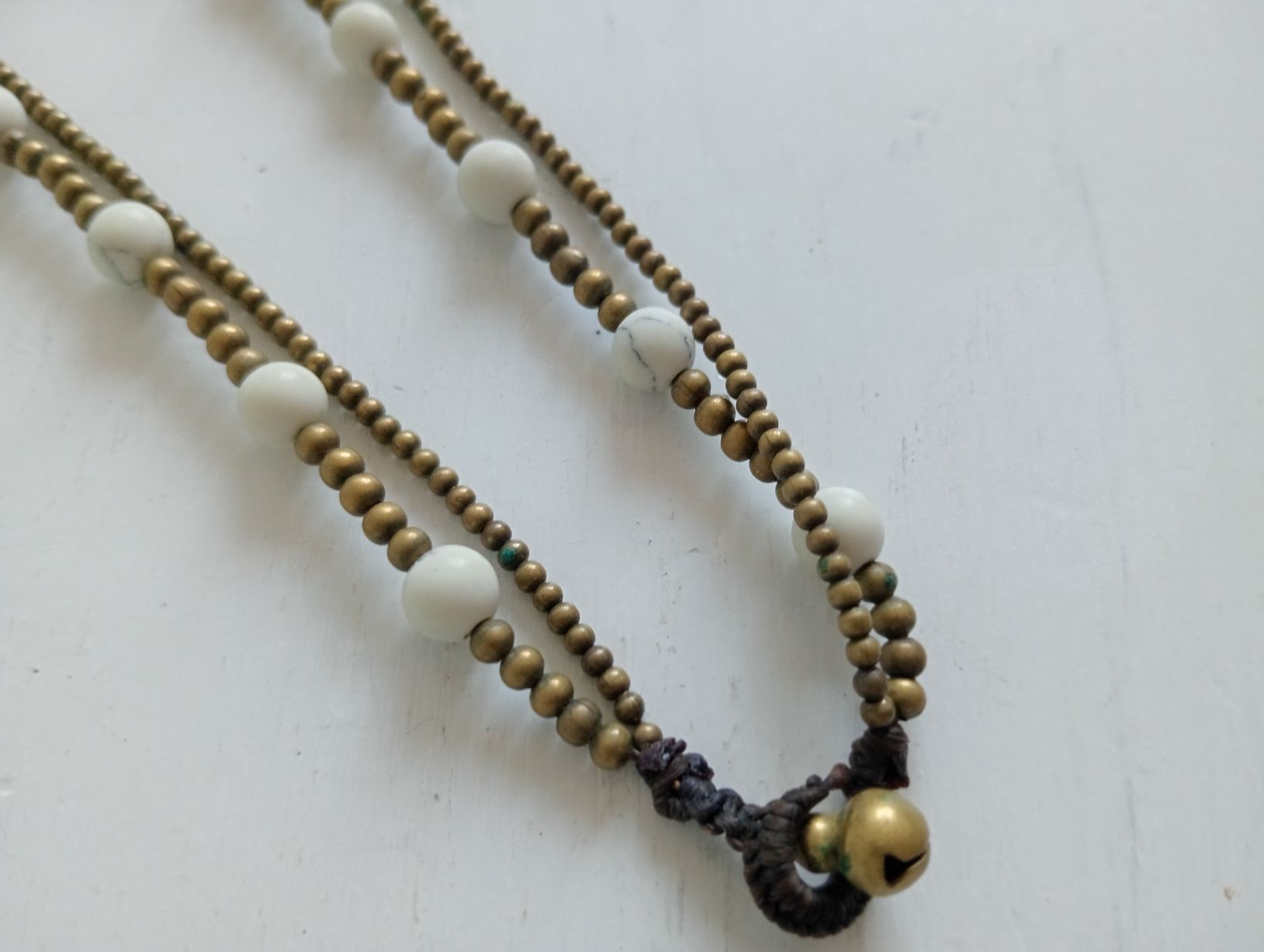 Bracciali & Braccialetti: Boho Fusskettchen Messing & Howlith 25 cm – Usato da Allschwil venduto da Evgeniia78 2