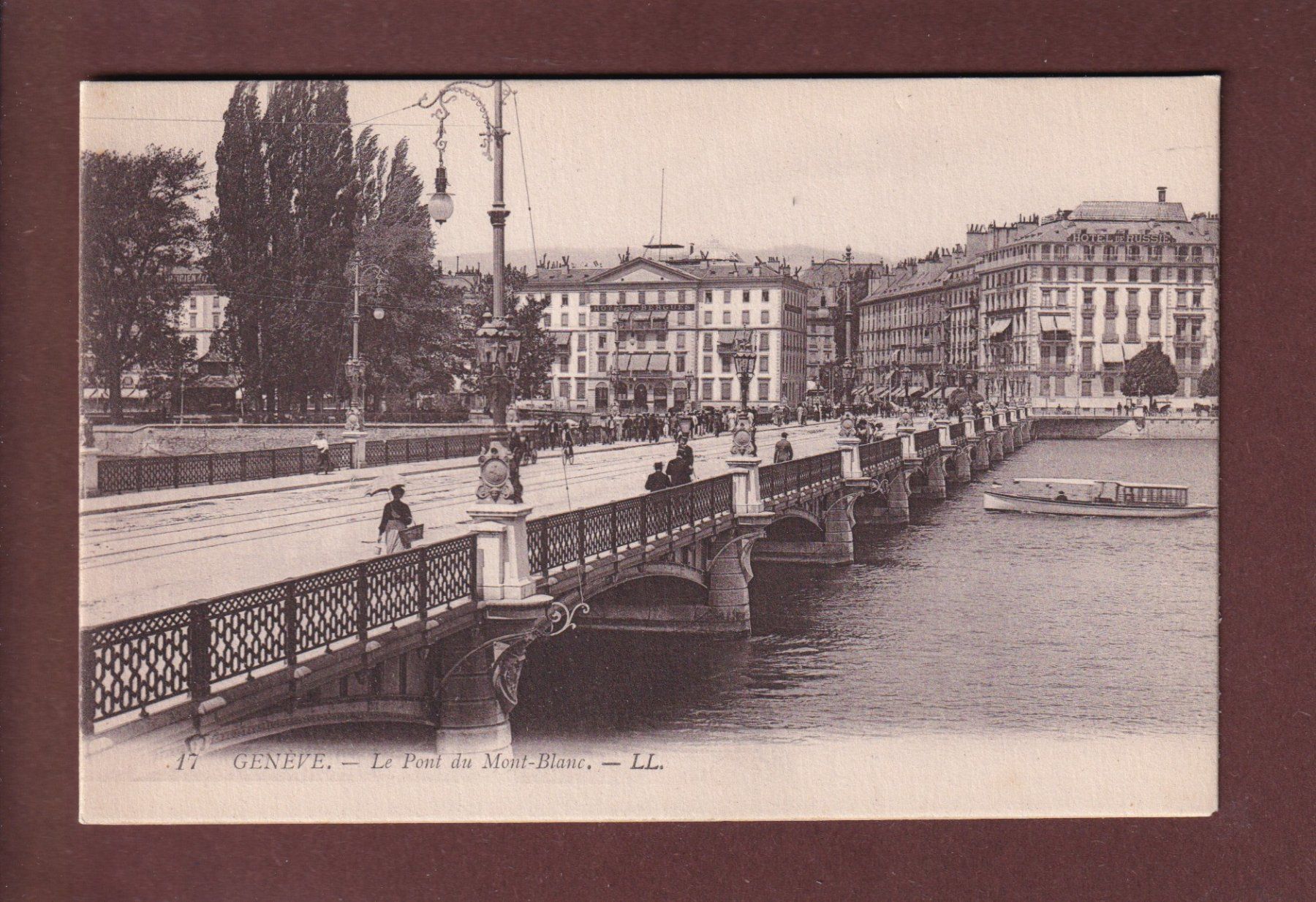 Cartoline postali: GENEVE - Pont du Mont Blanc - 1917 – Usato da Pully venduto da nicecards