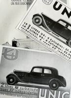 Unic Cars - 3 Alte Werbungen / Anciennes publicités 1931/34
