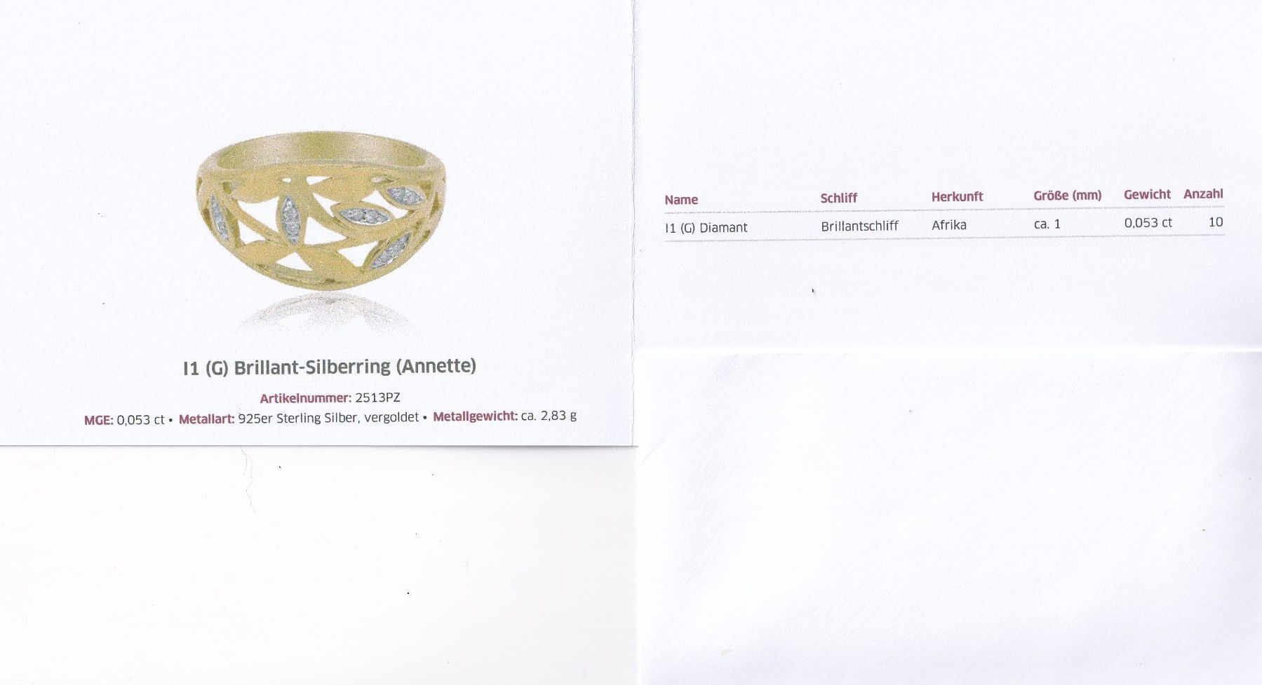 Anelli: Echtschmuck: Brilliant-Silberring (Annette) 56 – Nuovo (secondo la descrizione) da Zuchwil venduto da maumauchi 1
