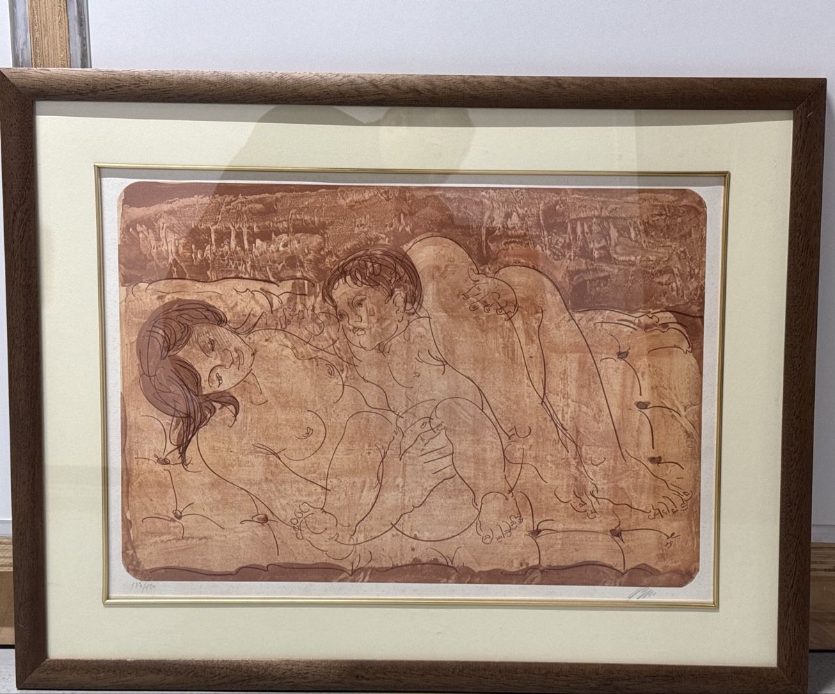 Grafica & Litografie: Hans Erni - La maternité rose Lithographie originale – Usato da Morges venduto da SevArt