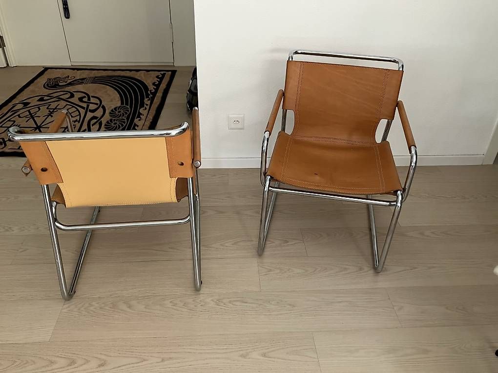 Stühle: 2 sedie in metallo e pelle – Gebraucht aus Origlio von Zeto.81 2